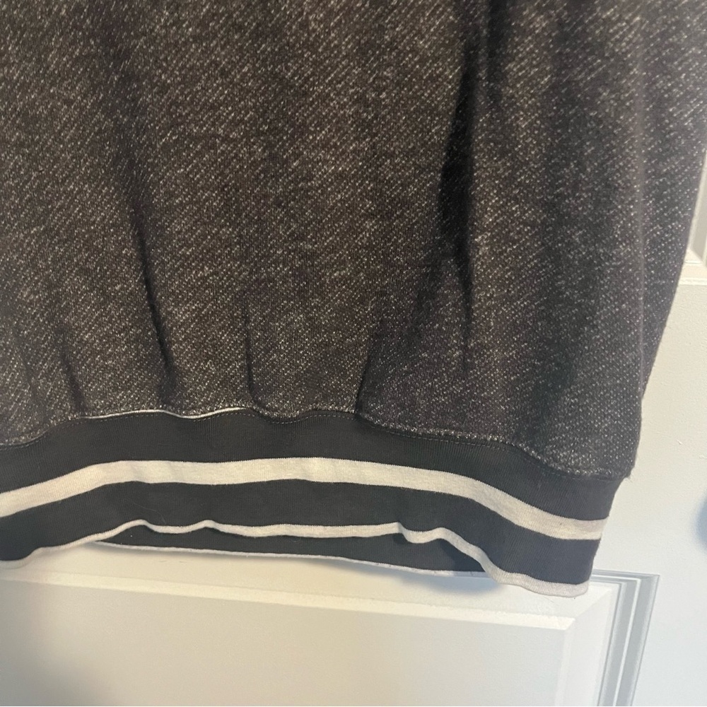 Derek Heart, Gray Short Sleeve sweat shirt with Pink Drawstrings and cowl neck. - Picture 6 of 9